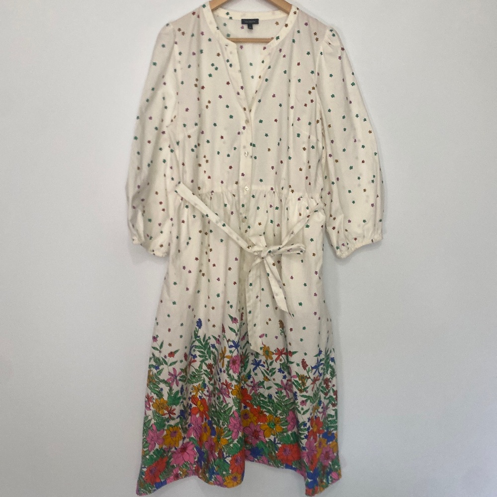 Talbots 12 Poplin Blissful Floral Shirtdress - Picture 3 of 12